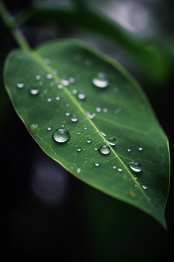 植物上的露珠近距新鲜雨天