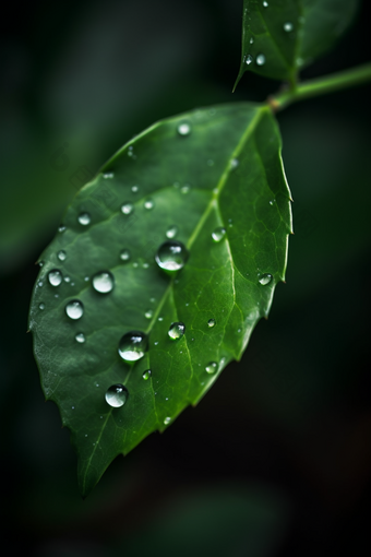 植物上的露珠近距水珠空气