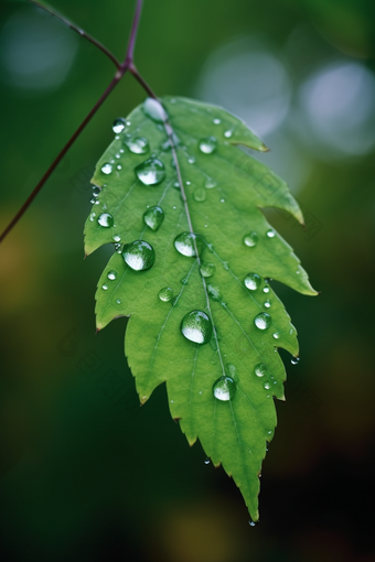 植物上的露珠近距水珠透明