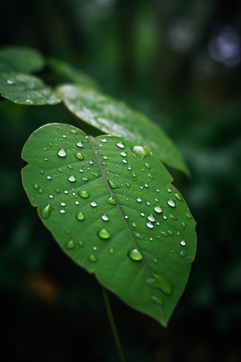 植物上的露珠近距水珠自然