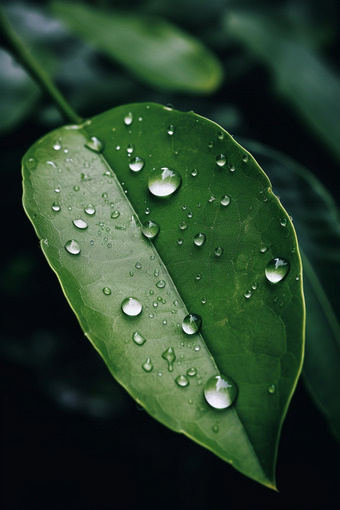 植物上的露珠近距新鲜雨季