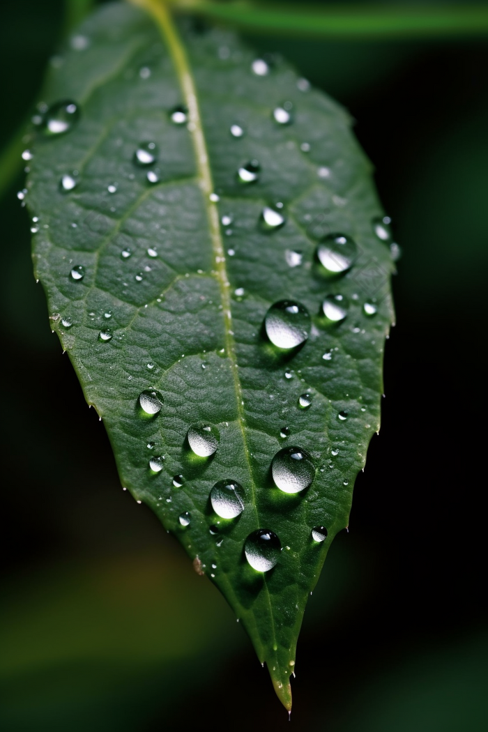 植物上的露珠近距新鲜雨水