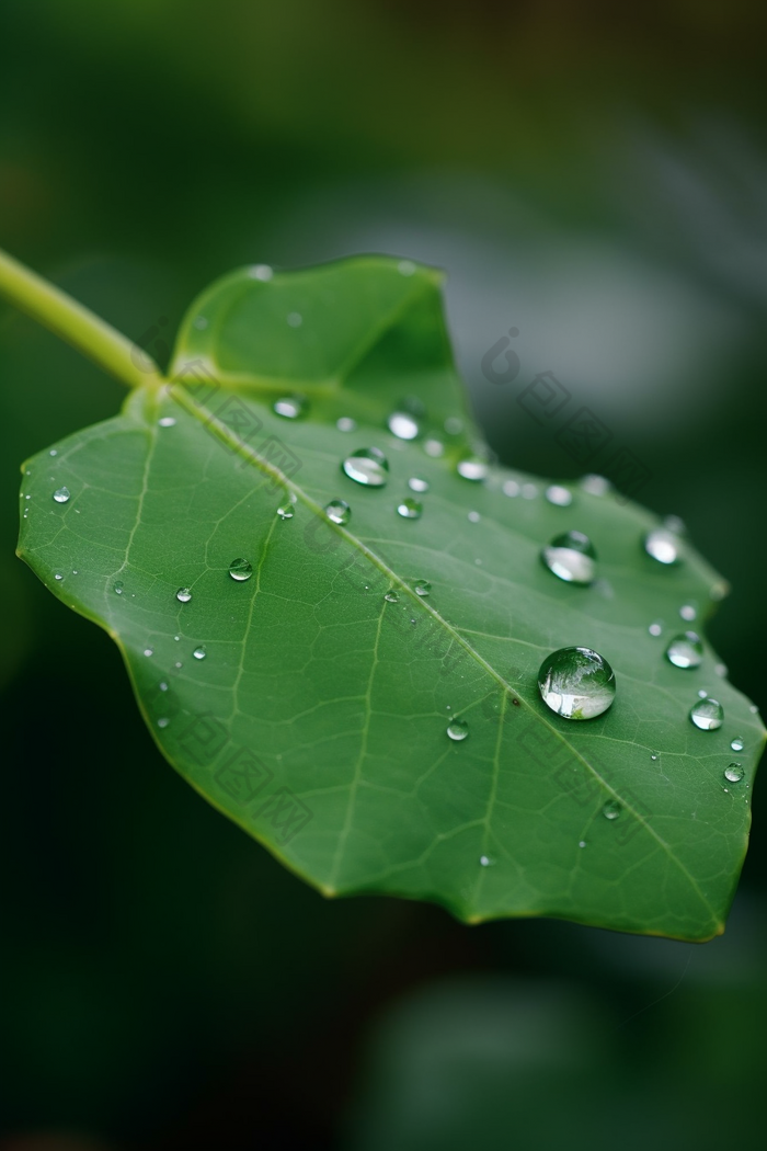 植物上的露珠近距水滴自然