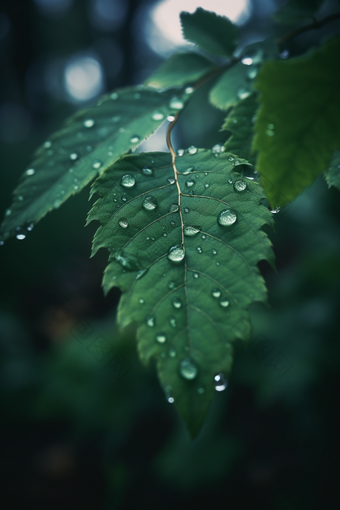 植物上的露珠近距水滴近景