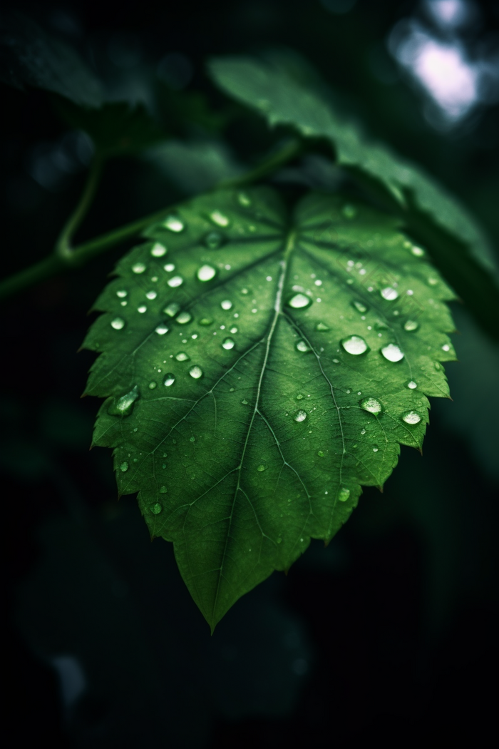 植物上的露珠近距水滴晶莹剔透