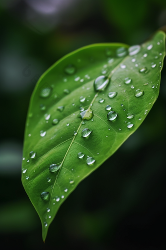 植物上的露珠近距水滴透明