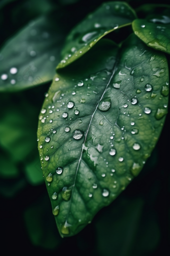 植物上的露珠近距新鲜空气