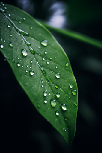 植物上的露珠近距水滴雨水
