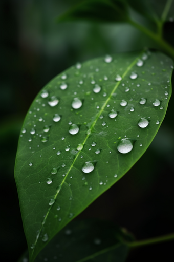 植物上的露珠近距水珠新鲜