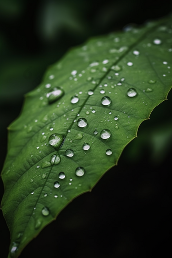 植物上的露珠近距水珠雨季