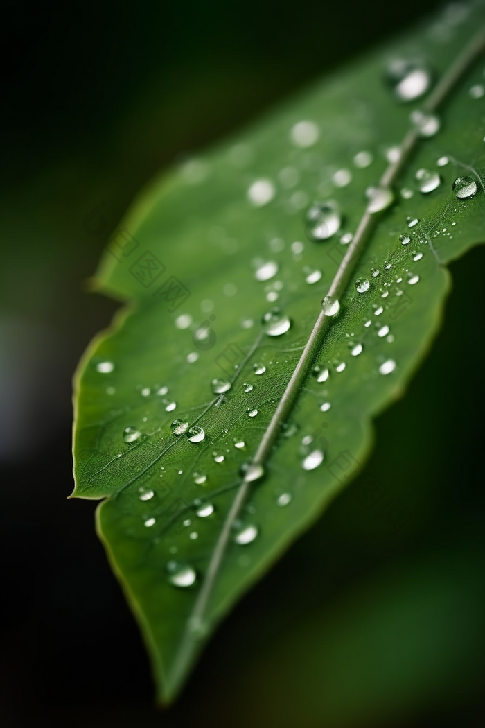 植物上的露珠近距水珠雨水