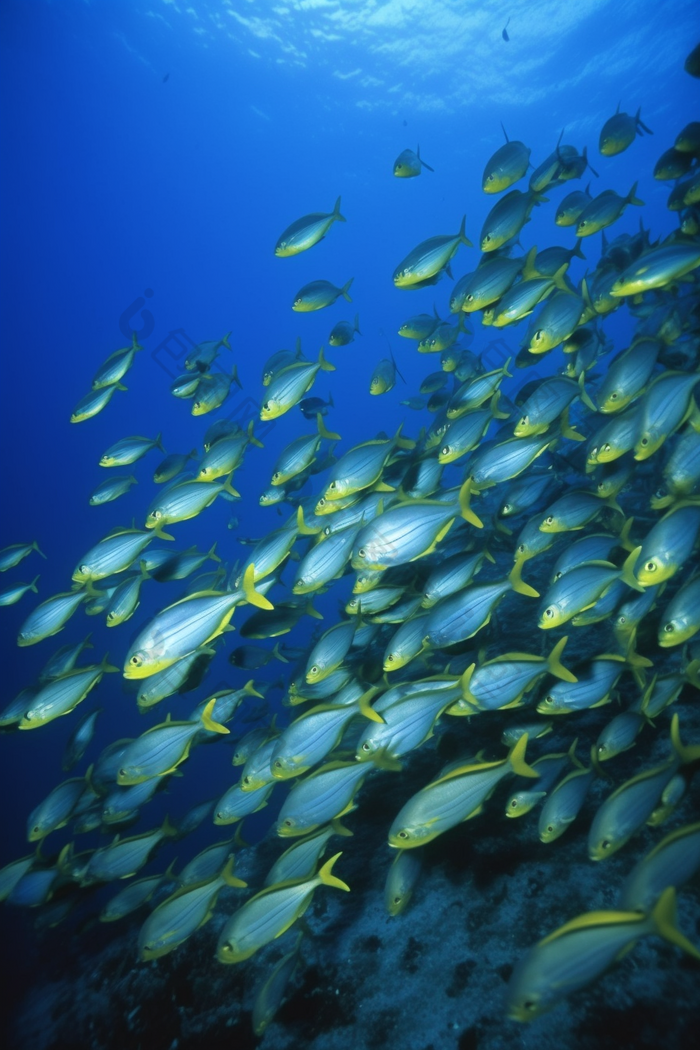 海底的深海鱼群群海洋