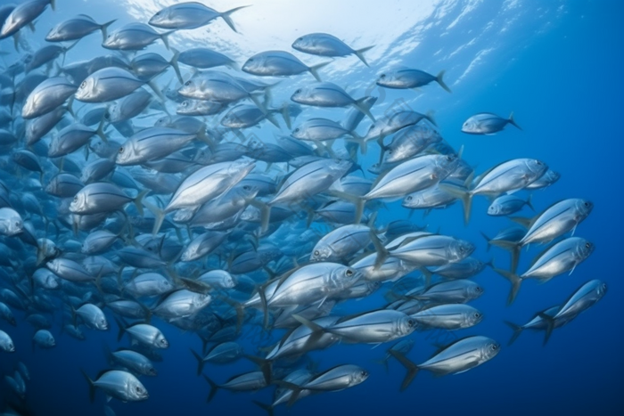 海底的深海鱼群横图成群海洋