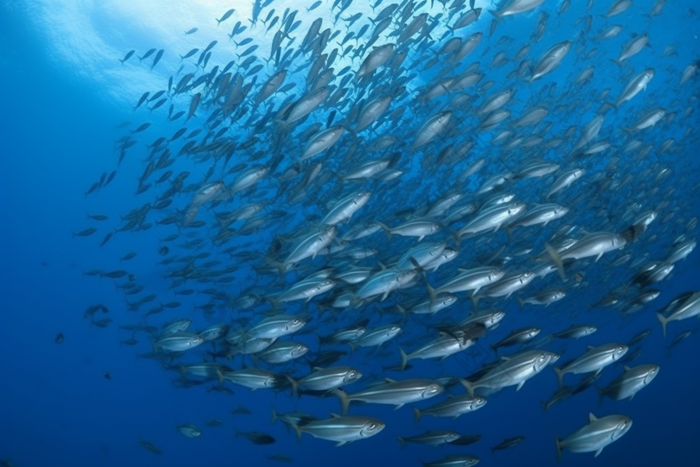 海底的深海鱼群横图类海洋