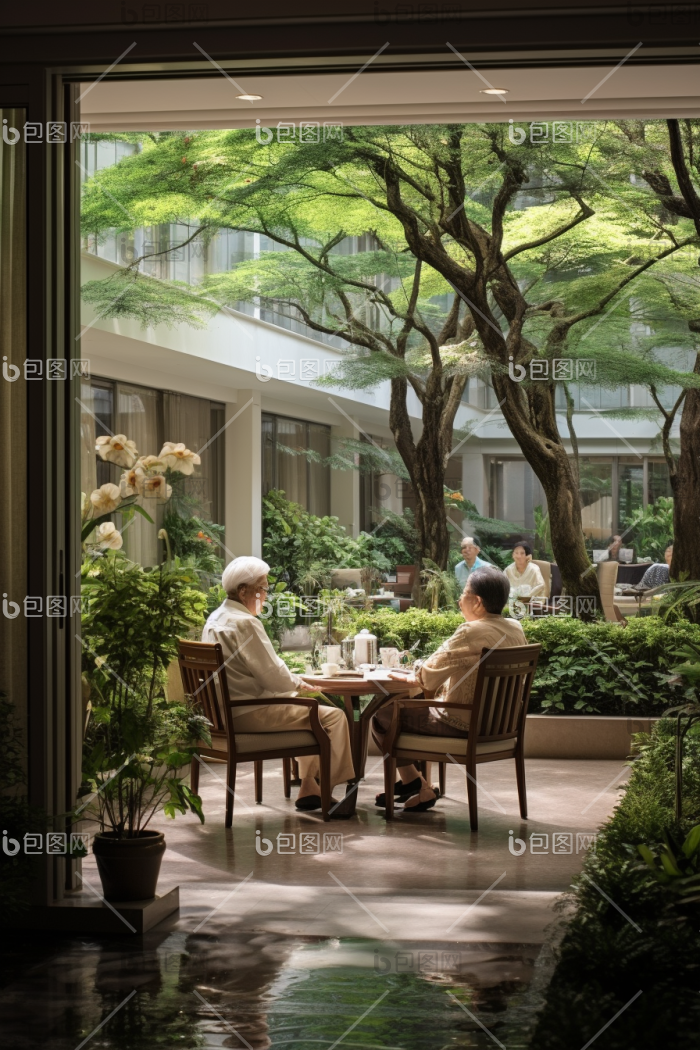 疗养院的老人们照顾绿色图片-包图网
