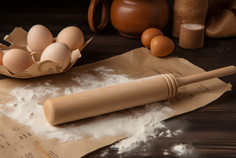 鸡蛋面粉擀面杖小麦手杆