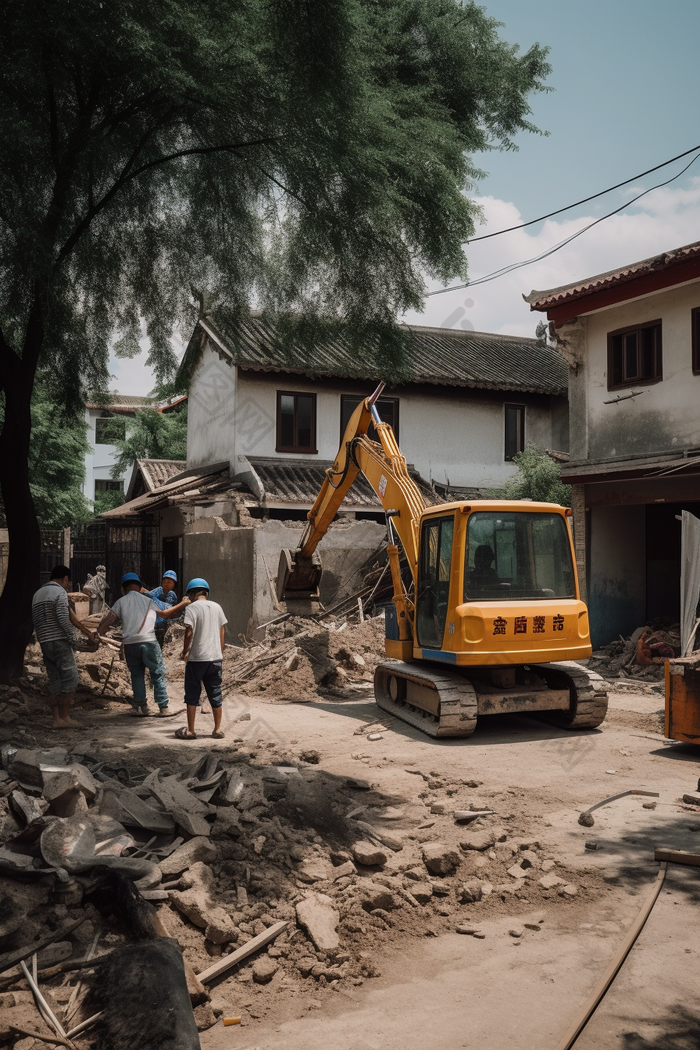 建筑拆除拆迁现场搬家工人