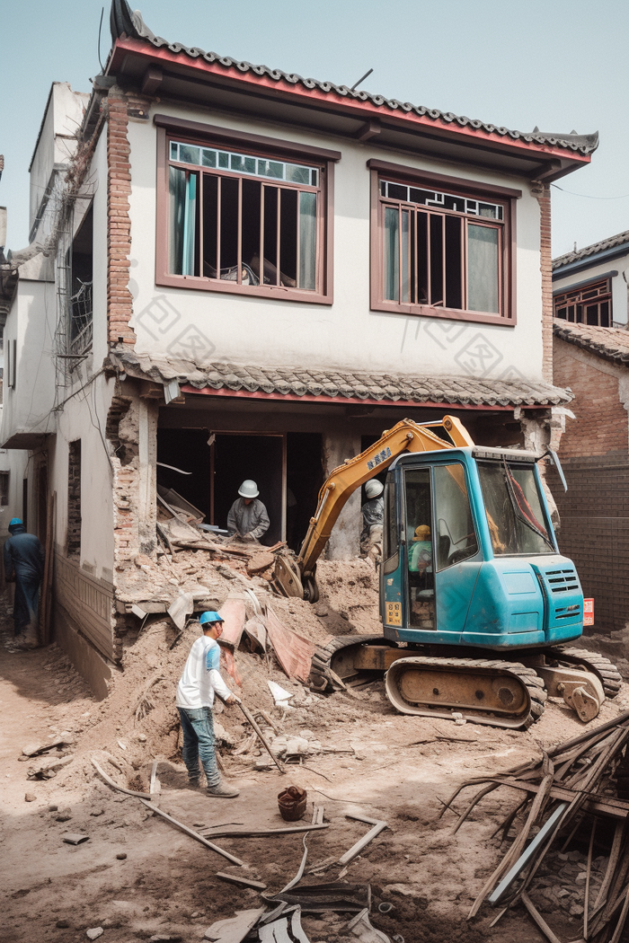 建筑拆除拆迁现场违建破坏