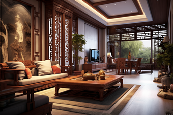 中式传统室内装修实木古典装修