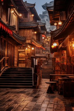 中国古镇夜色摄影图14