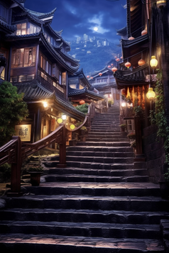 中国古镇夜色摄影图19