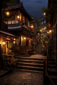 中国古镇夜色摄影图30