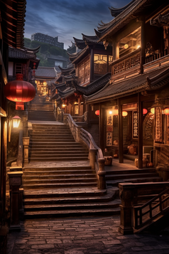中国古镇夜色摄影图36