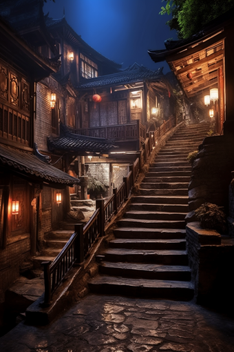 中国古镇夜色摄影图25