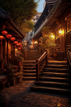 中国古镇夜色摄影图40