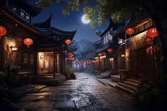 中国古镇夜色摄影图7