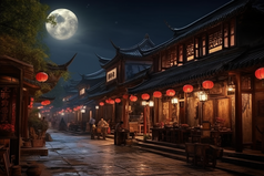 中国古镇夜色摄影图3