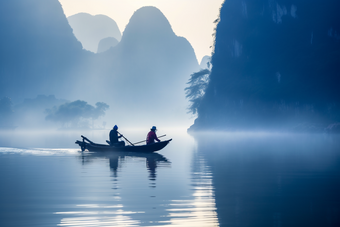 中式山水风景山峰仙景