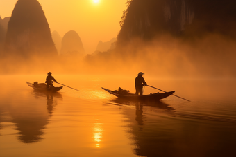 中式山水风景桂林大气