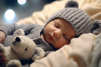 玩具熊婴儿睡觉宝宝儿童