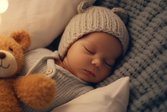 玩具熊婴儿睡觉床宝宝