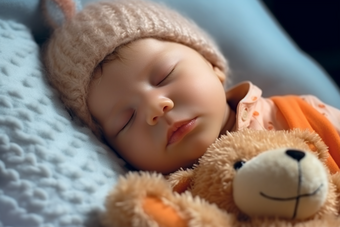 玩具熊婴儿睡觉床新生儿