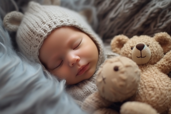玩具熊婴儿睡觉儿童舒适