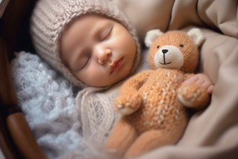 玩具熊婴儿睡觉儿童睡眠