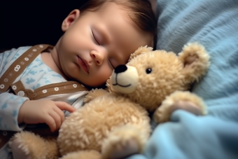 玩具熊婴儿睡觉孩子宝宝