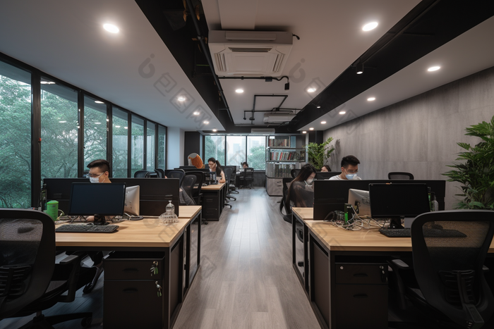 办公室室内工作场景摄影图图片-包图网