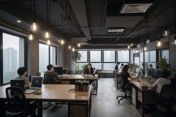 办公室室内工作场景职员白领图片-包图网