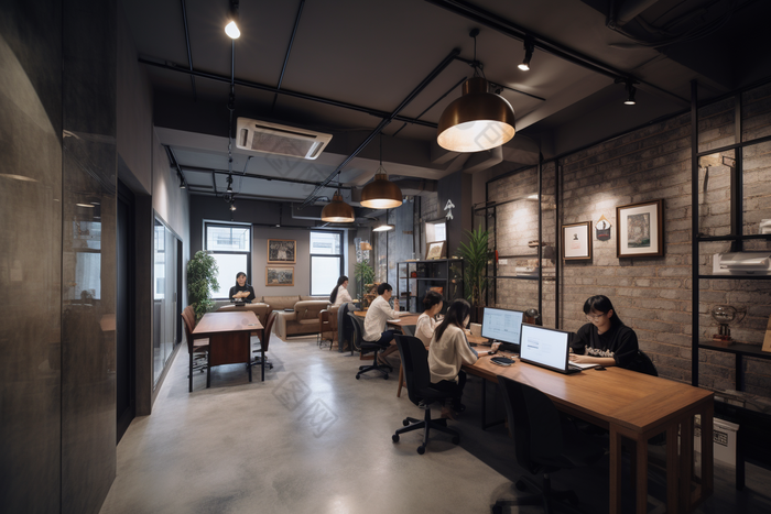 办公室室内工作场景桌上班图片-包图网