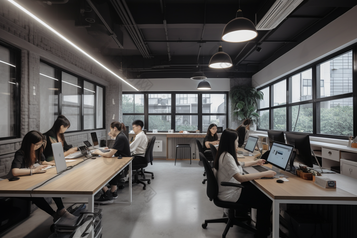 办公室室内工作场景摄影图图片 包图网 