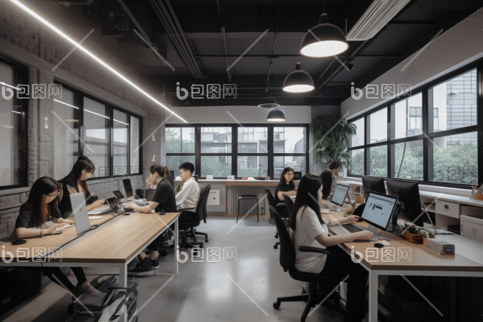 办公室室内工作场景摄影图图片-包图网
