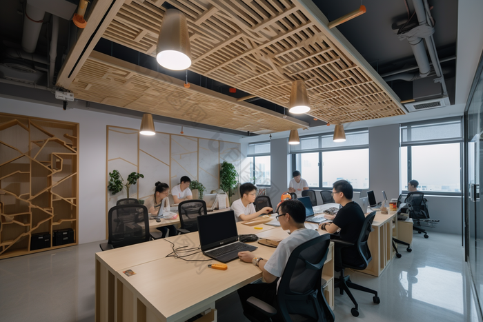 办公室室内工作场景摄影图图片-包图网