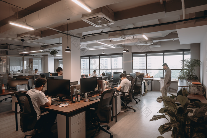 办公室室内工作场景上班白领图片-包图网