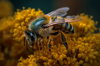 蜜蜂采蜜自然鲜花昆虫