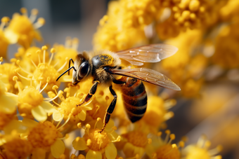 蜜蜂采蜜自然花植物