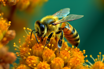 蜜蜂采蜜自然花勤劳