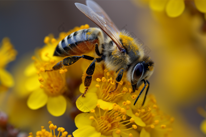 蜜蜂采蜜自然蜂蜜动物